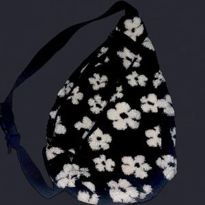 Floral Black and White Sling Bag